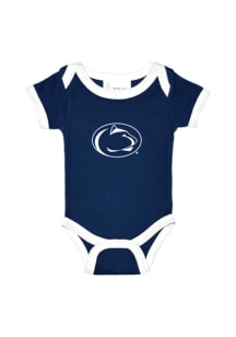 Penn State Nittany Lions Baby Navy Blue Logo Short Sleeve One Piece