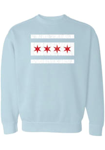 Summit Sportswear Chicago Mens Light Blue City flag Long Sleeve Crew Sweatshirt