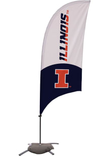 White Illinois Fighting Illini 7.5 Foot Cross Base Tall Team Flag