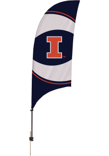 Navy Blue Illinois Fighting Illini 7.5 Foot Spike Base Tall Team Flag