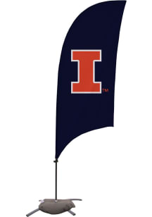 Navy Blue Illinois Fighting Illini 7.5 Foot Cross Base Tall Team Flag