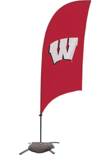 Red Wisconsin Badgers 7.5 Foot Cross Base Tall Team Flag