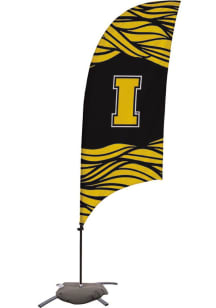 Black Iowa Hawkeyes 7.5 Foot Cross Base Tall Team Flag