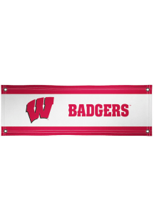 White Wisconsin Badgers 2x6 Vinyl Banner