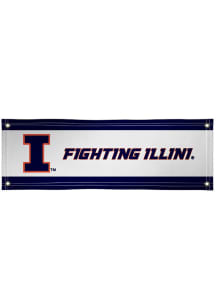 White Illinois Fighting Illini 2x6 Vinyl Banner