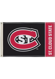 St Cloud State Huskies 2x3 Black Silk Screen Grommet Flag