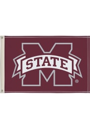 Mississippi State Bulldogs 2x3 Maroon Silk Screen Grommet Flag