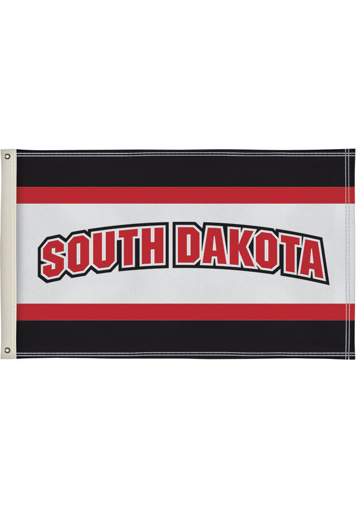 South Dakota Coyotes 3x5 White Silk Screen Grommet Flag