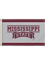 Mississippi State Bulldogs 3x5 Black Silk Screen Grommet Flag