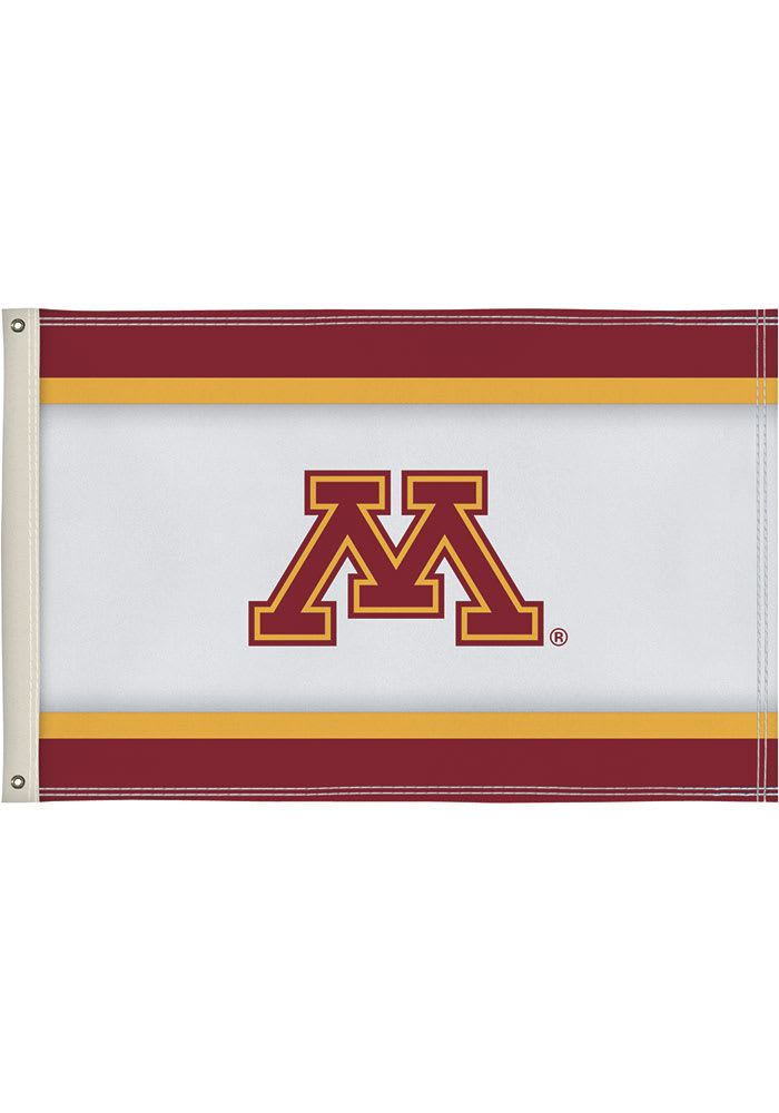 Minnesota Golden Gophers 2x3 White Silk Screen Grommet Flag
