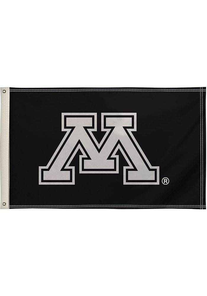 Minnesota Golden Gophers 3x5 Black Silk Screen Grommet Flag
