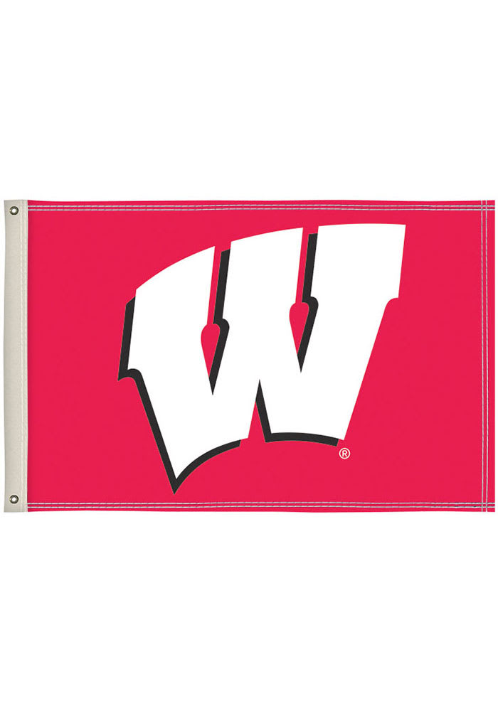 Wisconsin Badgers 2x3 Red Silk Screen Grommet Flag