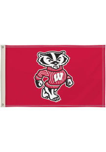 Wisconsin Badgers 3x5 Red Silk Screen Grommet Flag