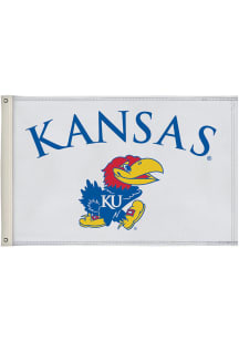 Kansas Jayhawks 2x3 White Silk Screen Grommet Flag