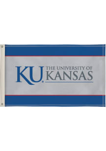 Kansas Jayhawks 3x5 White Silk Screen Grommet Flag
