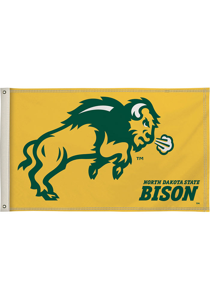 North Dakota State Bison 3x5 Yellow Silk Screen Grommet Flag