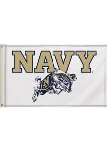 Navy Midshipmen 3x5 White Silk Screen Grommet Flag