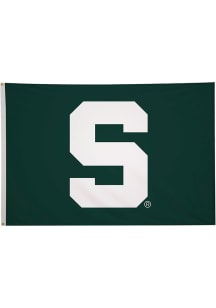 Green Michigan State Spartans S Logo 4x6 Silk Screen Grommet Flag
