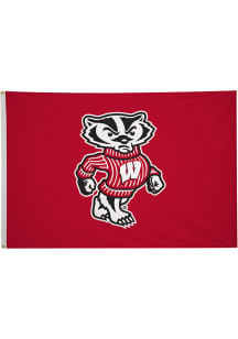 Red Wisconsin Badgers 4x6 Silk Screen Grommet Flag