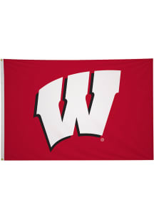 Red Wisconsin Badgers 4x6 Logo Silk Screen Grommet Flag