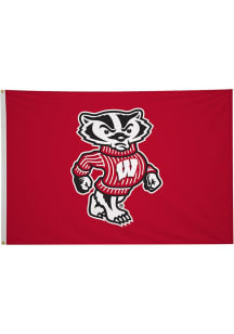 Red Wisconsin Badgers 5x8 Silk Screen Grommet Flag