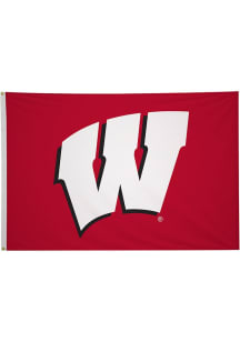 Red Wisconsin Badgers 5x8 Silk Screen Grommet Flag