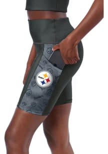 Pittsburgh Steelers Womens Grey Biker short Shorts