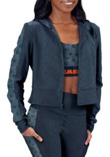 Chicago Bears Womens Grey Zip up hoodie Long Sleeve Full Zip Jacket