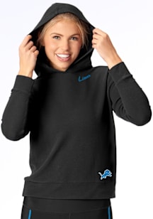 Detroit Lions Womens Black Tencel Hooded Sweatshirt