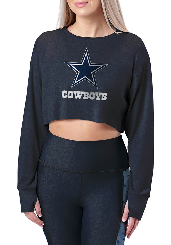 Women's Navy Dallas Cowboys Geneva Long Sleeve V-Neck T-Shirt