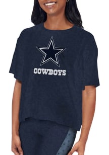 Dallas Cowboys Womens Black Cropped Short Sleeve T-Shirt
