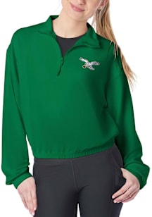 Philadelphia Eagles Womens Kelly Green Waffle Qtr Zip