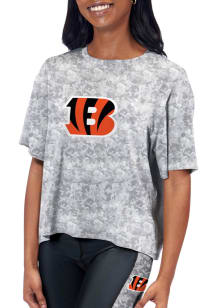 Cincinnati Bengals Womens Grey Turnout Short Sleeve T-Shirt