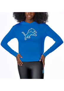 Detroit Lions Womens Blue Rundown Hooded Sweatshirt