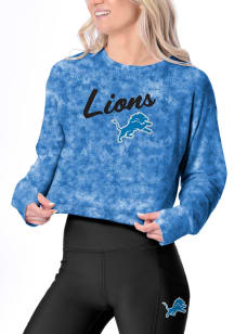 Detroit Lions Womens Blue Shape LS Tee
