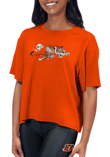 Cincinnati Bengals Womens Orange Format Short Sleeve T-Shirt