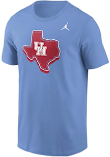 Nike Houston Cougars Houston Blue State Outline Jordan Short Sleeve T Shirt