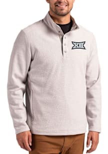 Cutter and Buck Big 12 Mens Ash Hunts Point Long Sleeve Qtr Zip Pullover