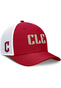 Nike Cleveland Guardians City Connect Structured Wordmark Rise Meshback Adjustable Hat - Red