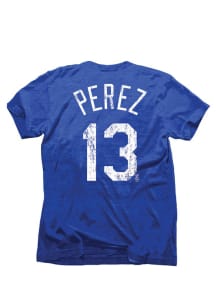 Salvador Perez Kansas City Royals Blue Tri-Blend Name And Number Short Sleeve Fashion Player T S..