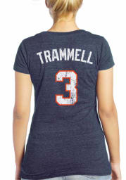 Alan Trammell Detroit Tigers Womens Navy Cooperstown Player Name and Number Player T-Shirt