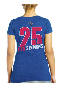 Philadelphia 76ers Womens Blue State Record Holder V-Neck T-Shirt