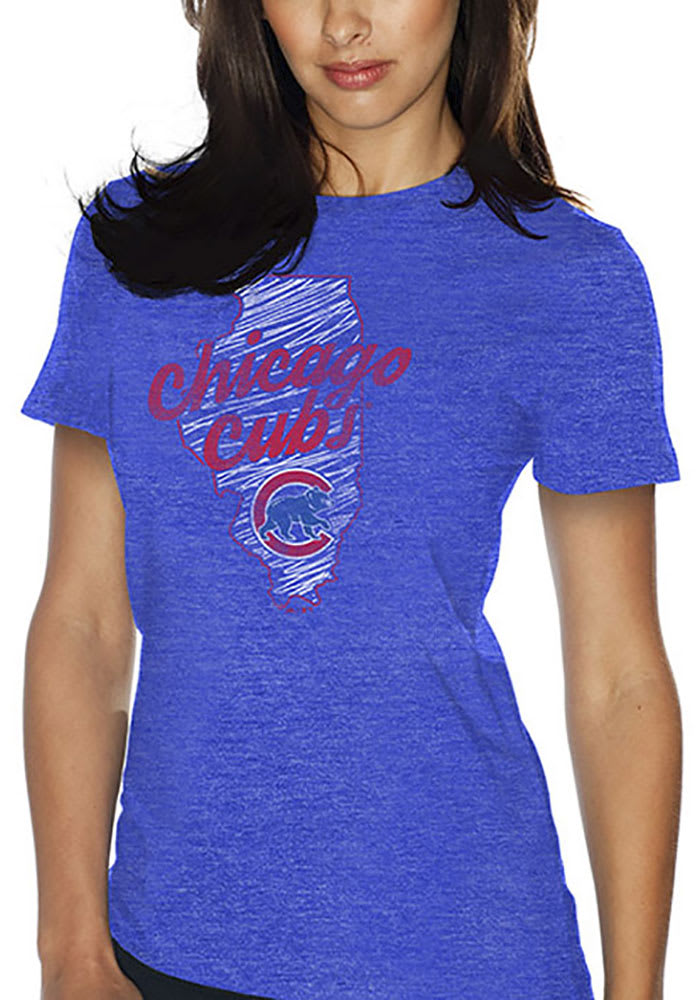 Chicago Cubs Womens White Cooperstown Long Sleeve Scoop Neck