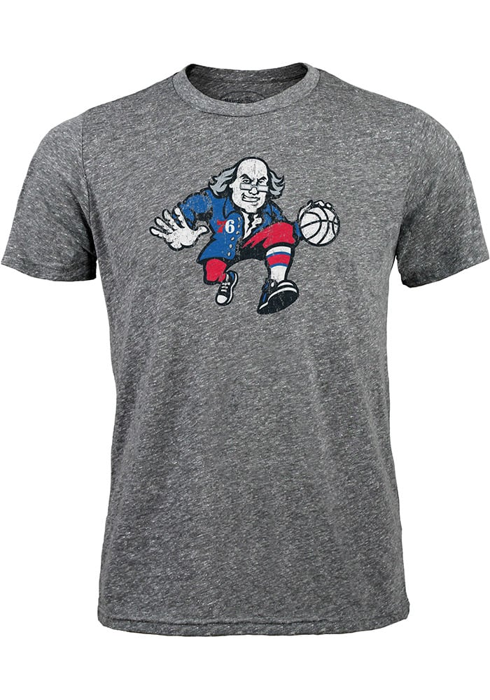 Philadelphia 76ers Grey Secondary Logo Short Sleeve Fashion T Shirt