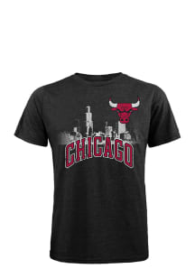 Chicago Bulls Black Skyline Short Sleeve Fashion T Shirt