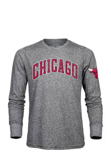Chicago Bulls Grey Wordmark Long Sleeve Fashion T Shirt