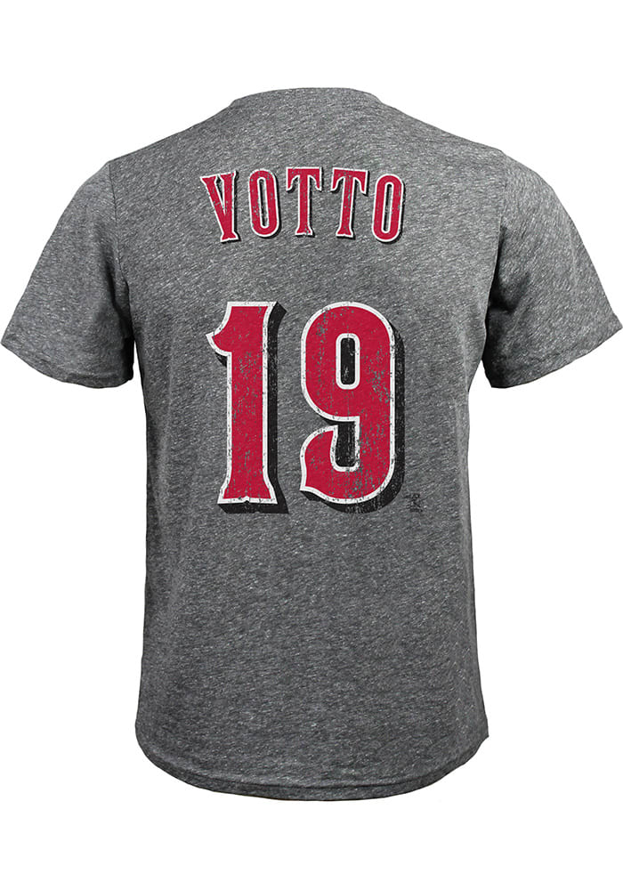 Joey Votto Cincinnati Reds Grey Tri-blend Short Sleeve Fashion Player T Shirt