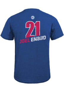 Joel Embiid Philadelphia 76ers Blue Record Holder Short Sleeve Fashion Player T Shirt