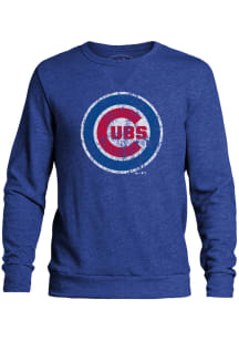 Chicago Cubs Mens Blue Primary Logo Long Sleeve Fashion Sweatshirt
