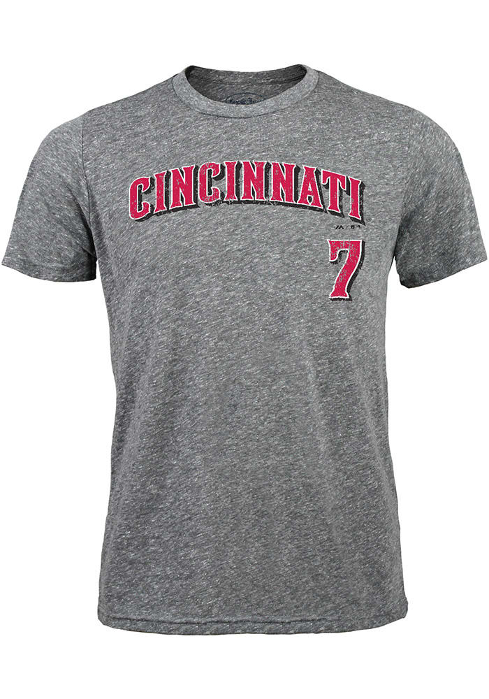 Cincinnati Reds Grey Player Short Sleeve Fashion Player T Shirt